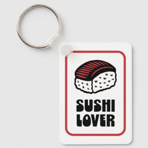 Porte-clés Sushi amant nigiri rétro esthétique