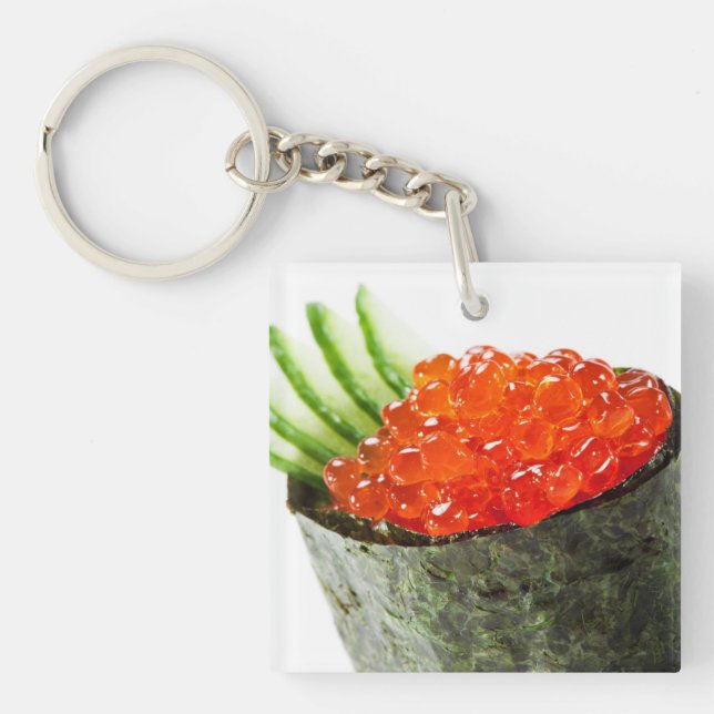Porte-clés Sushi d'Ikura (oeufs de poisson saumonés) Gunkan (Devant)