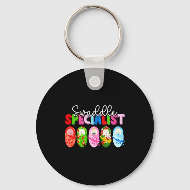 Porte-clés Swaddle Specialist Nicu Nurse Mother Baby Christma (Recto)