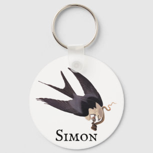 Porte-clés Swallow Tailed Hawk with Snake Vintage Audubon