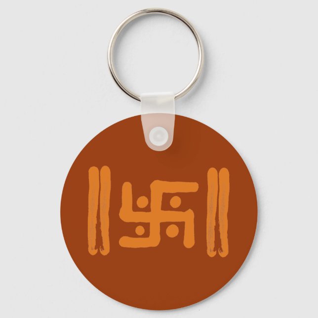Porte-clés Swastika : Symbole religieux indien (Recto)