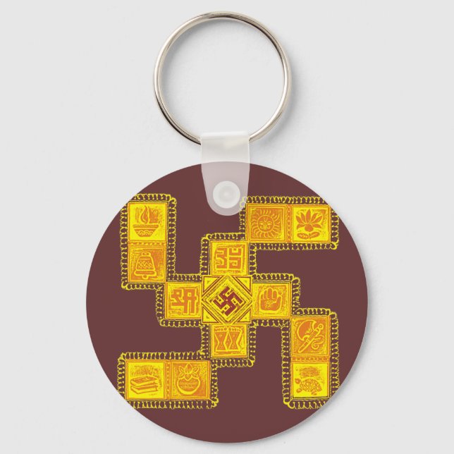 Porte-clés Swastika traditionnelle indienne (Recto)