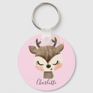 Porte-clés Sweet Cute & Girly Pastel Blush Rose Bébé Reindeer
