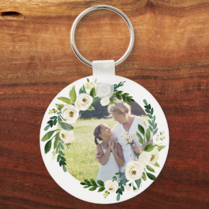 Porte-clés Sweet Greenery Wreath cadeau photo pour grand-mère