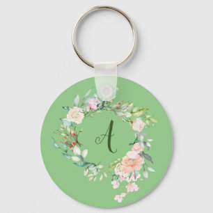 Porte-clés Sweet Rose été Garland personnalisé initial