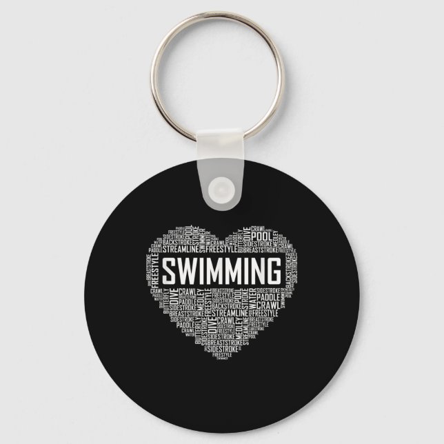 Porte-clés Swimming Heart Coach Swimmer Venin Swim Lover Toxi (Recto)