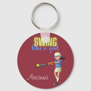 Porte-clés Swing Like A Girl Softball  