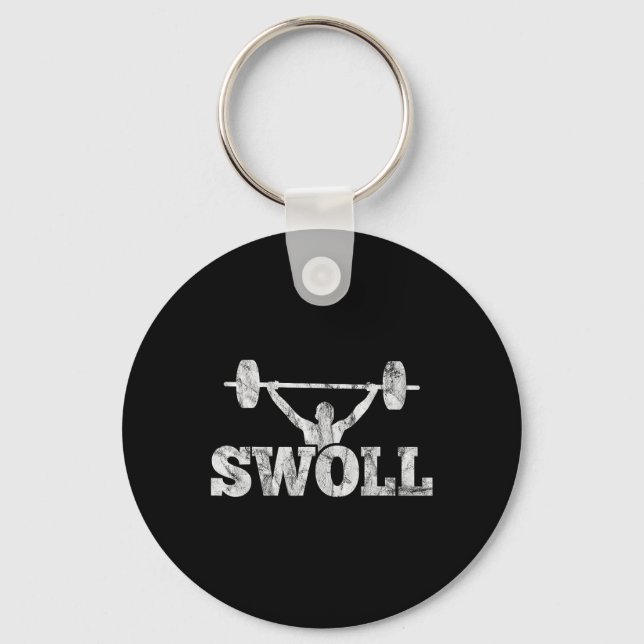 Porte-clés Swoll Funny Musculaire Poids Et Bodybuilding (Recto)
