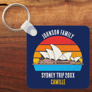 Porte-clés Sydney Opera House Australie Voyage Custom Blue