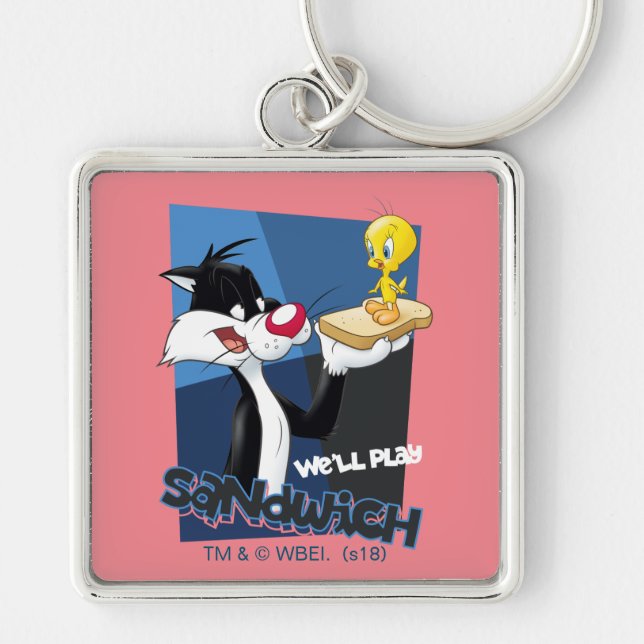 Porte-clés SYLVESTER™ & TWEETY™ "Nous allons jouer au sandwic (Devant)