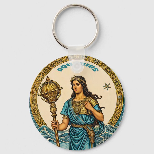 Porte-clés Symbole astrologique d'Aquarius (Recto)