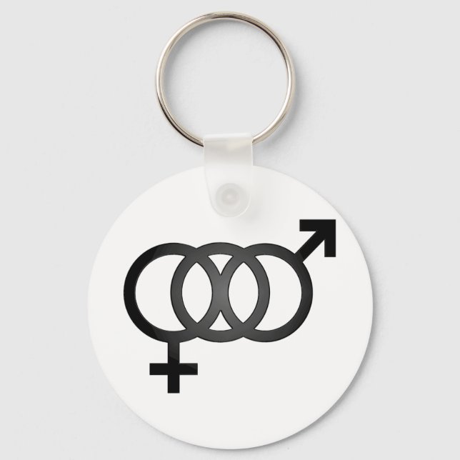 Porte-clés Symbole bisexuel noir (Recto)