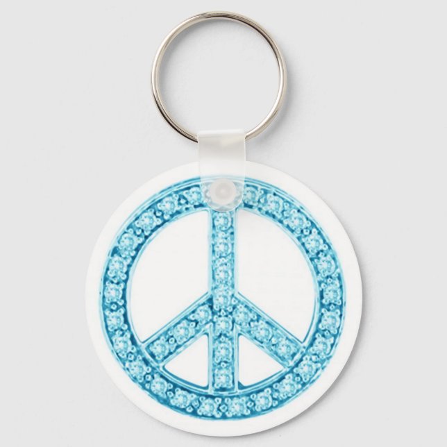 Porte-clés Symbole bleu vert pour la paix (Recto)