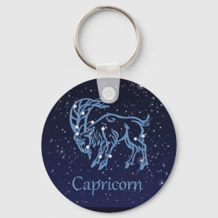 Porte-clés Symbole Capricorne Constellation et Zodiaque avec 