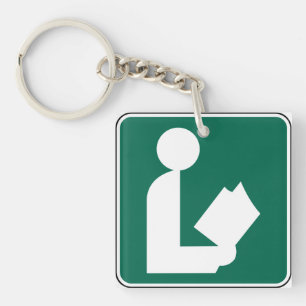 Porte-clés Symbole de bibliothèque - Panneau côté route