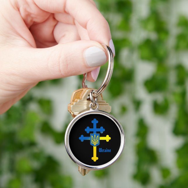 Porte-clés SYMBOLE DE COURSE D'Ukraine & Porte - clé DE COURS (main)