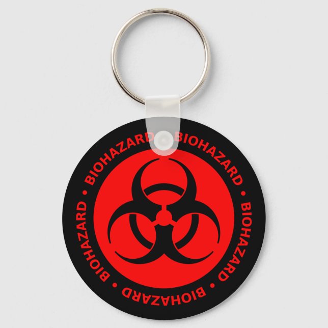 Porte-clés Symbole de danger biologique rouge et noir Porte - (Recto)