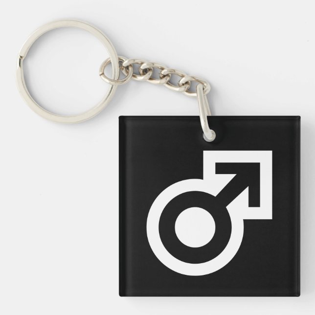 Porte-clés Symbole de flèche masculine genre toilettes publiq (Devant)