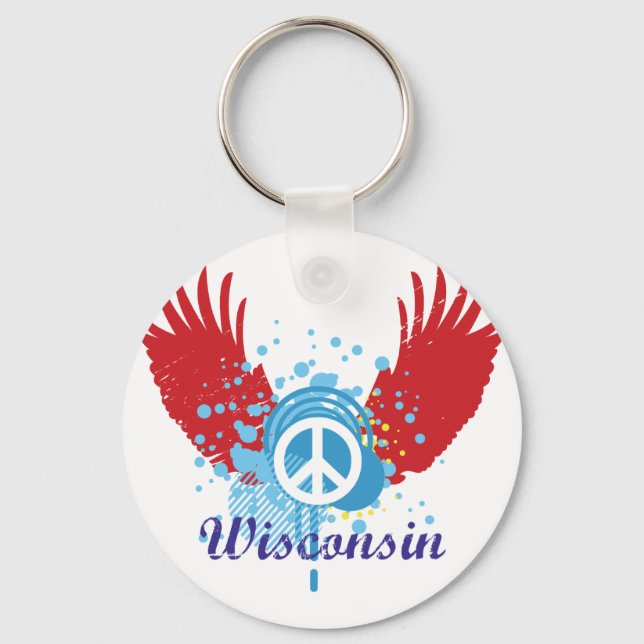 Porte-clés SYMBOLE DE LA PAIX DU Wisconsin (Recto)