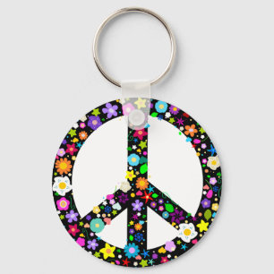 Porte-clés Symbole de la paix florale
