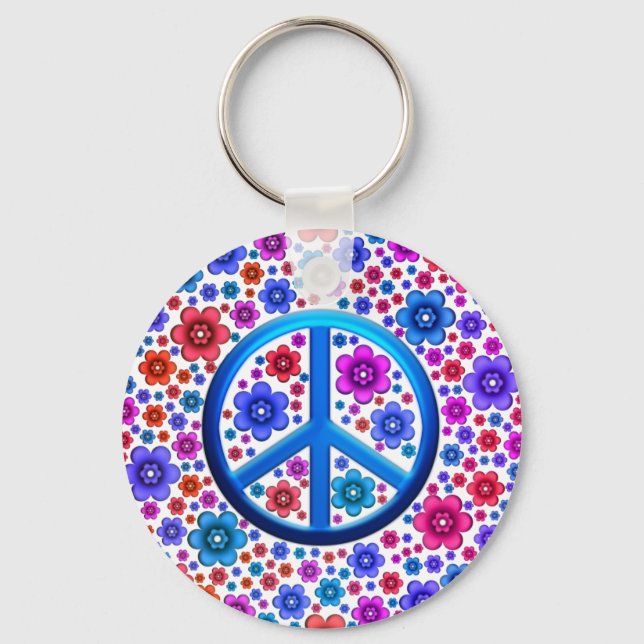 Porte-clés SYMBOLE DE LA PAIX Hippie (Recto)