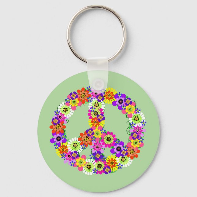 Porte-clés SYMBOLE DE LA PAIX Porte - clé Floral (Recto)
