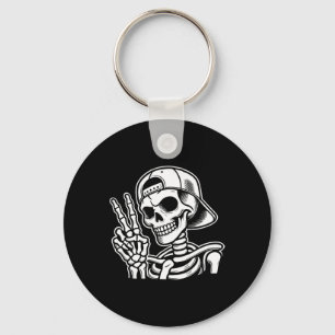 Porte-clés SYMBOLE DE LA PAIX REtro Halloween Squelette SIGNE