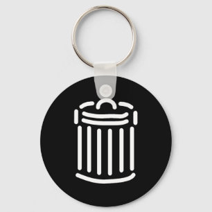 Porte-clés Symbole de la poubelle blanche