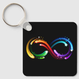 Porte-clés Symbole de l'infini de comètes arc-en-ciel