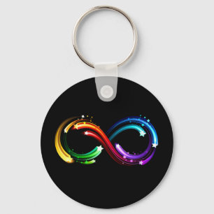 Porte-clés Symbole de l'infini des comètes arc-en-ciel