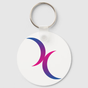 Porte-clés Symbole de lune bisexuel