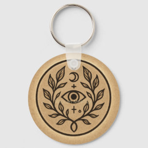 Porte-clés Symbole de Lune de l'Oeil Protecteur Mystique