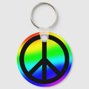 Porte-clés Symbole de paix arc-en-ciel brillant