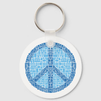Porte-clés Symbole de paix (bleu)