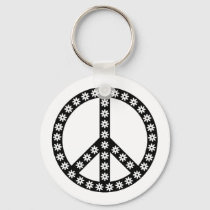 Porte-clés Symbole de paix de la marguerite