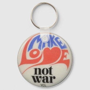 Porte-clés Symbole de paix rétro de l'amour de la guerre