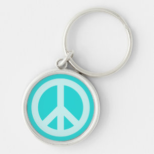 Porte-clés Symbole de paix Soft Aqua
