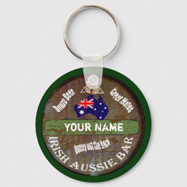 Porte-clés Symbole de pub irlandais australien personnalisé (Recto)