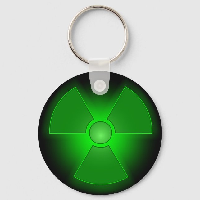 Porte-clés Symbole de radioactivité vert amusant (Recto)