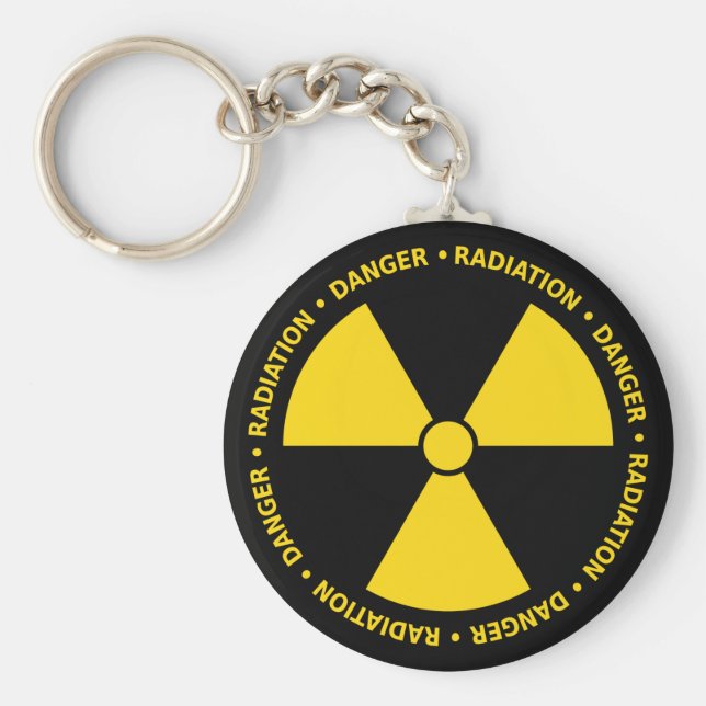 Porte-clés Symbole de rayonnement jaune (Devant)