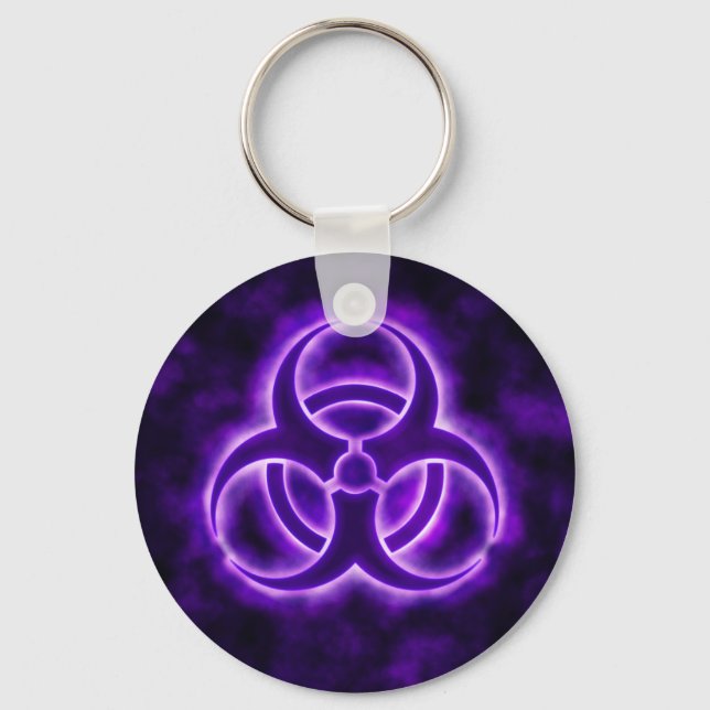 Porte-clés Symbole de risque biologique de la lueur violette  (Recto)