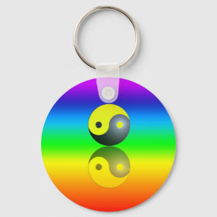 Porte-clés Symbole de Yin & Yang sur Chakra Couleurs Motif 1