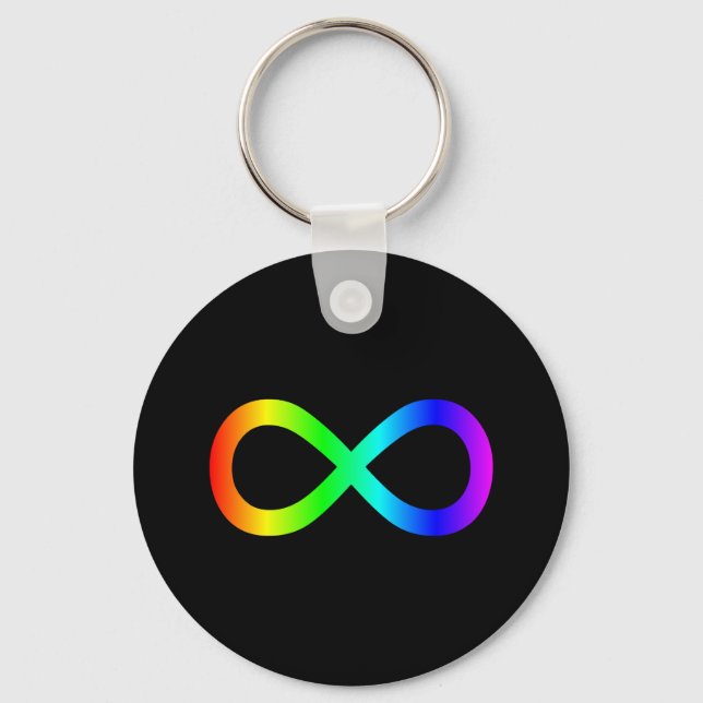 Porte-clés Symbole d'infini arc-en-ciel (Recto)