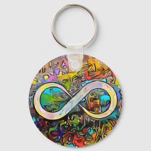 Porte-clés Symbole d'infini Sensibilisation sur l'autisme N