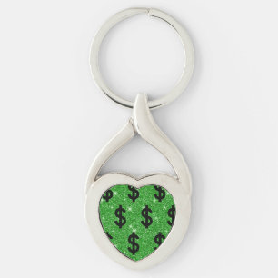 Porte-clés SYMBOLE Dollar Noir Argent Entrepreneur Wall Stree