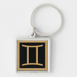 Porte-clés Symbole d'or Gemini Design Premium Porte - clé