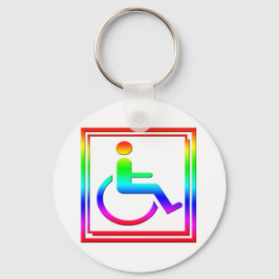 Porte-clés Symbole élégant handicapé multicolore