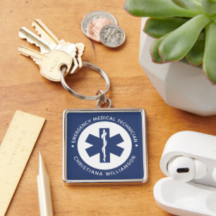 Porte-clés Symbole EMT personnalisé Technicien Médicale d'urg
