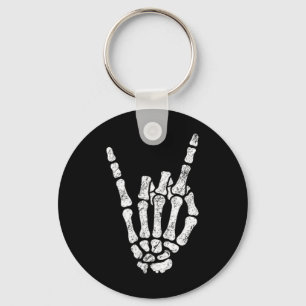 Porte-clés Symbole Halloween Rock Hand Sign Skeleton Rock N R