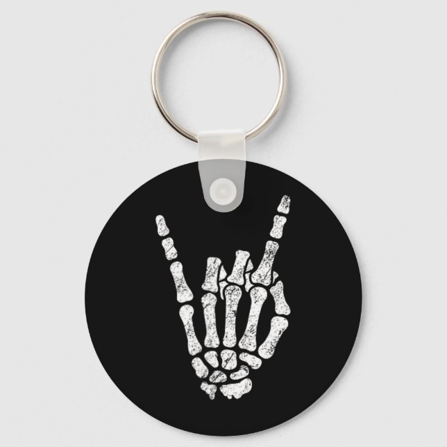 Porte-clés Symbole Halloween Rock Hand Sign Skeleton Rock N R (Recto)